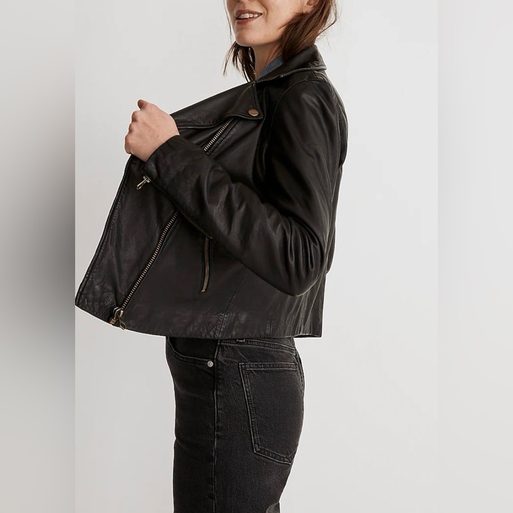 MADEWELL Washed Leather Motorcycle Jacket NWOT - Picture 15 of 15